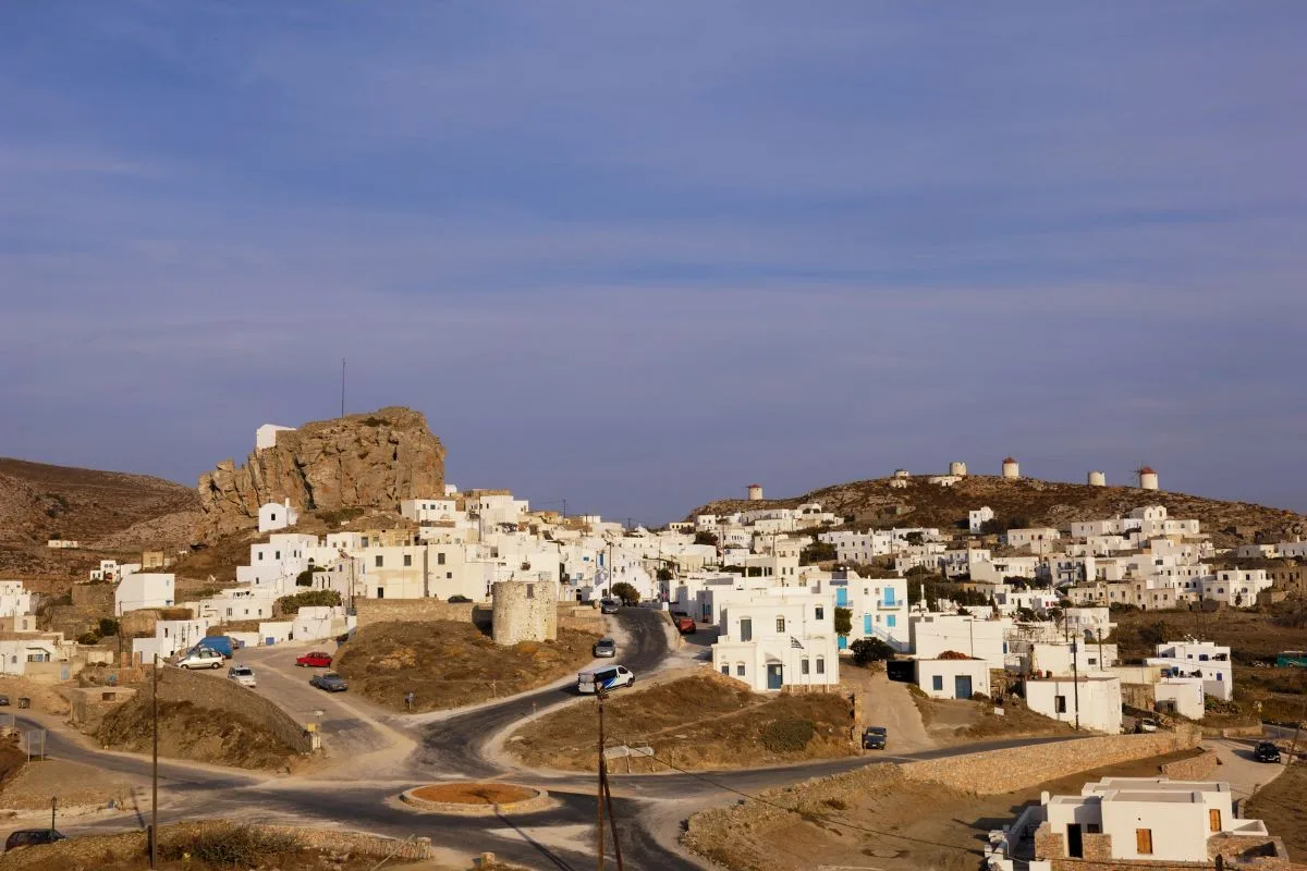 Beautiful Amorgos uphill in Greece 
