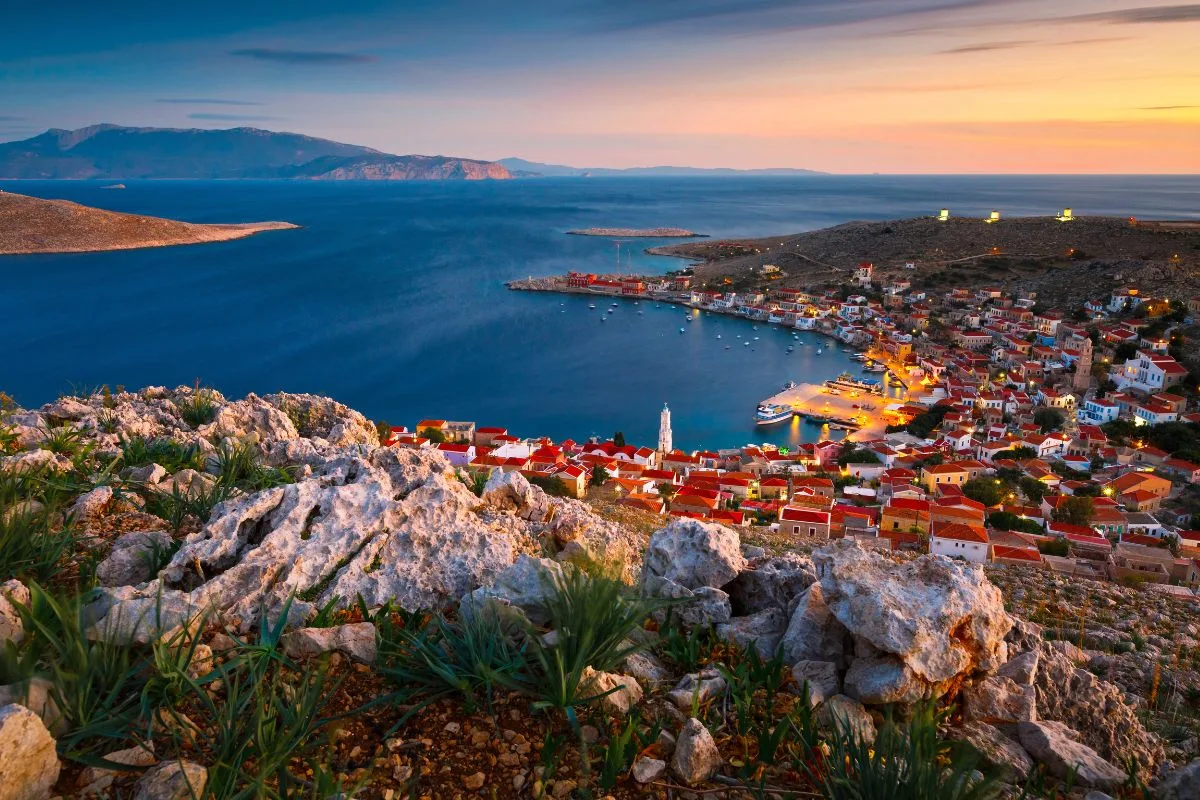 Gorgeous Halki overlooking the vast sea in Greece 