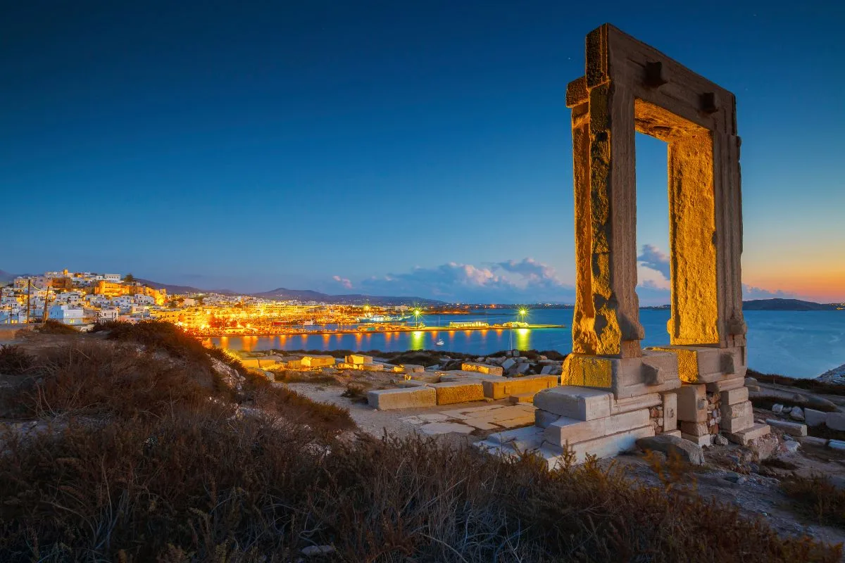 Majestic Naxos at night in Greece